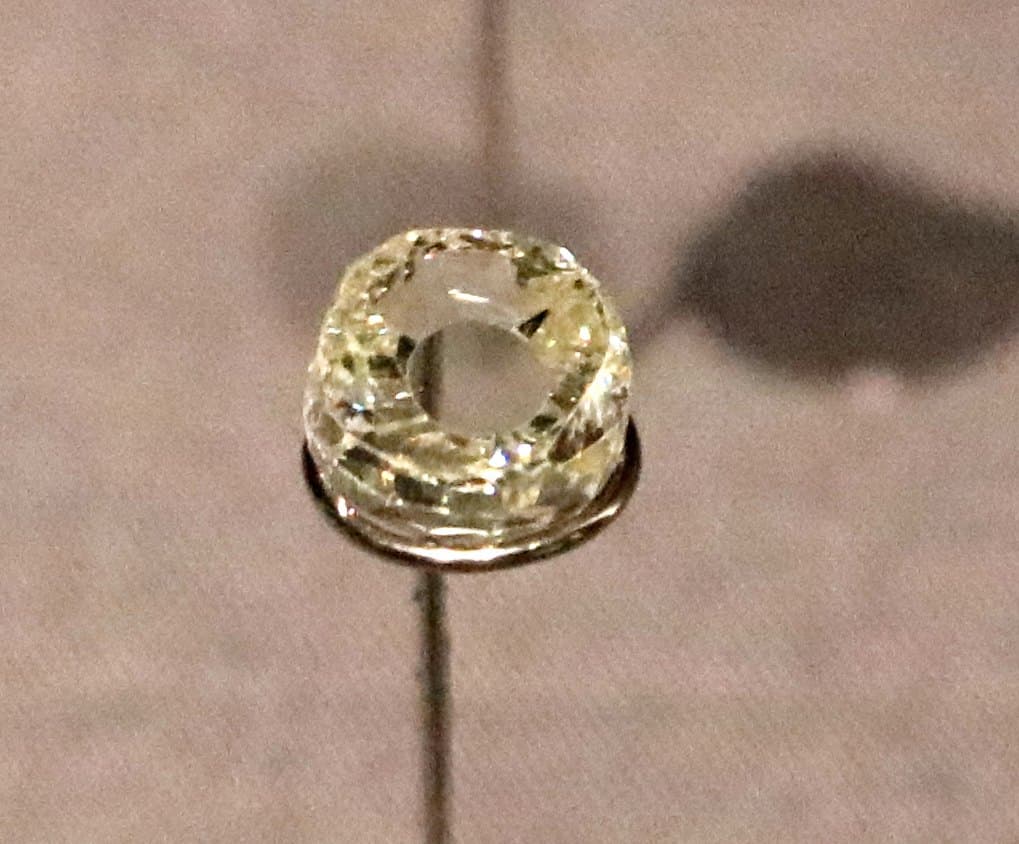 Lab-grown fancy light yellow cushion 5.02 ct