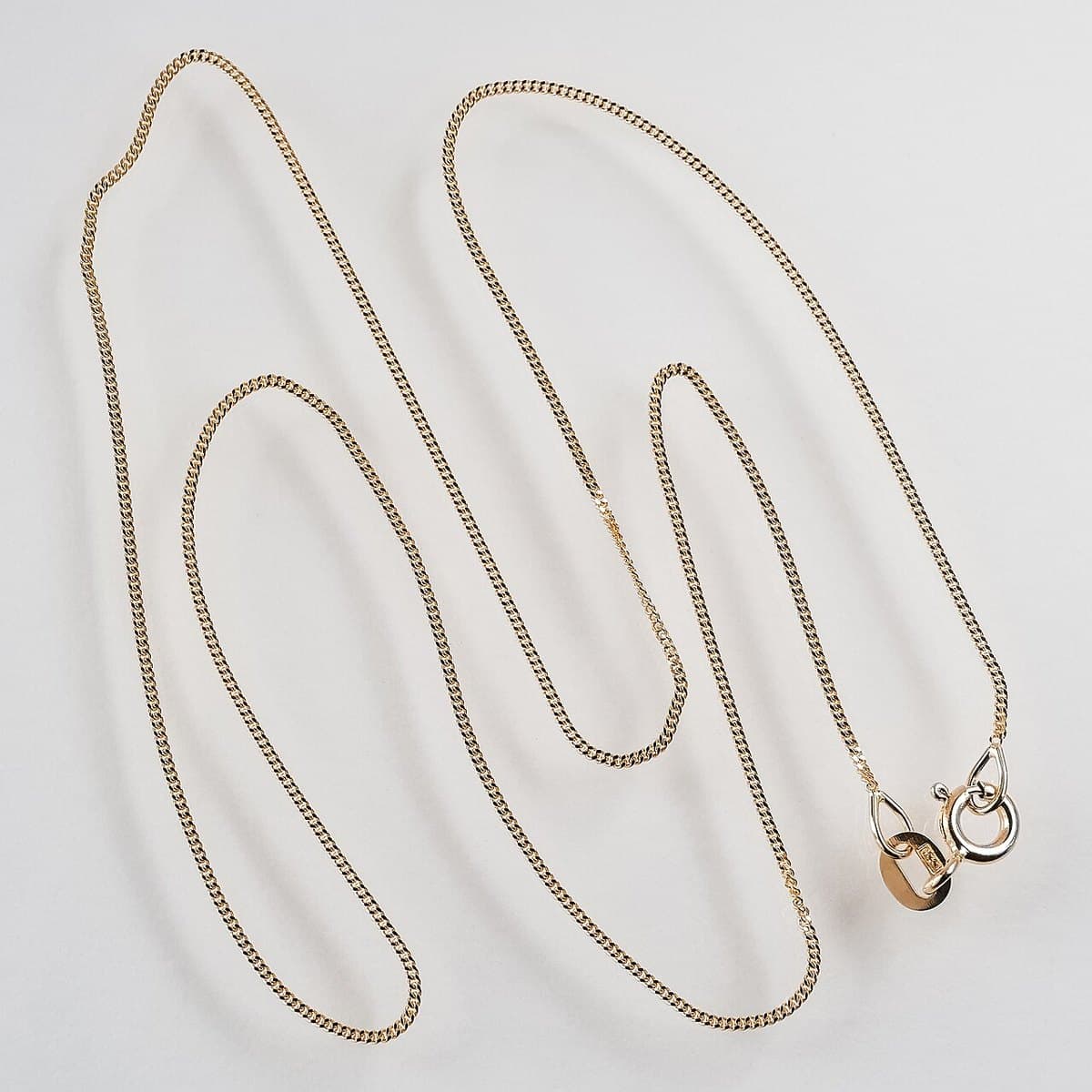 Fine gold curb chain — 2 mm