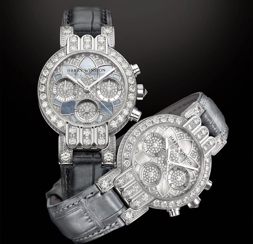 Iced chronograph — full pavé, black strap