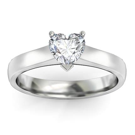 Lab-grown heart-cut solitaire ring