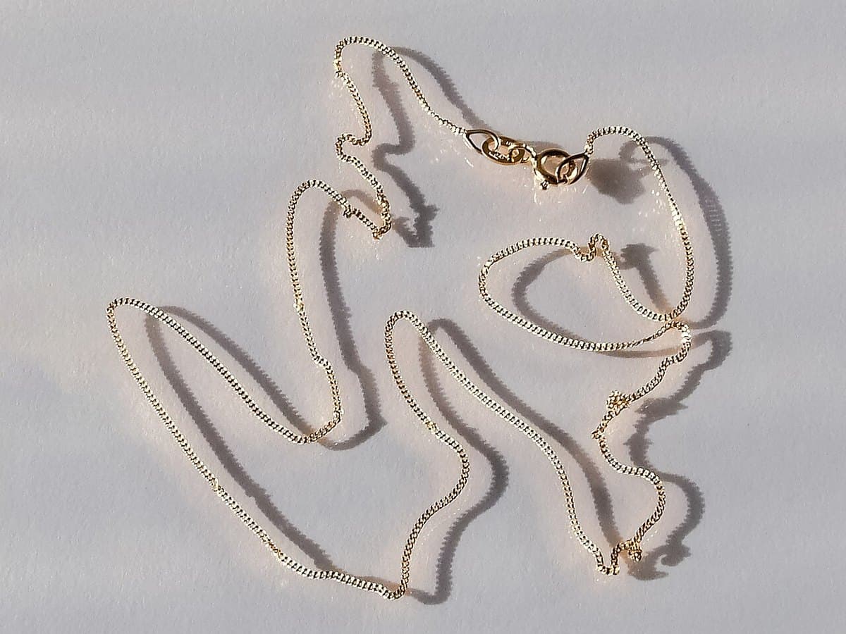 White gold curb chain — 3 mm
