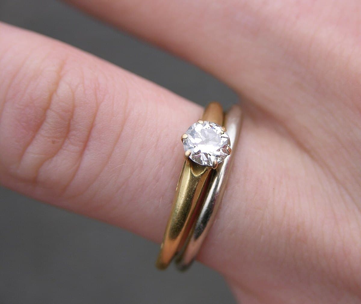 Bridal stack — solitaire & plain band