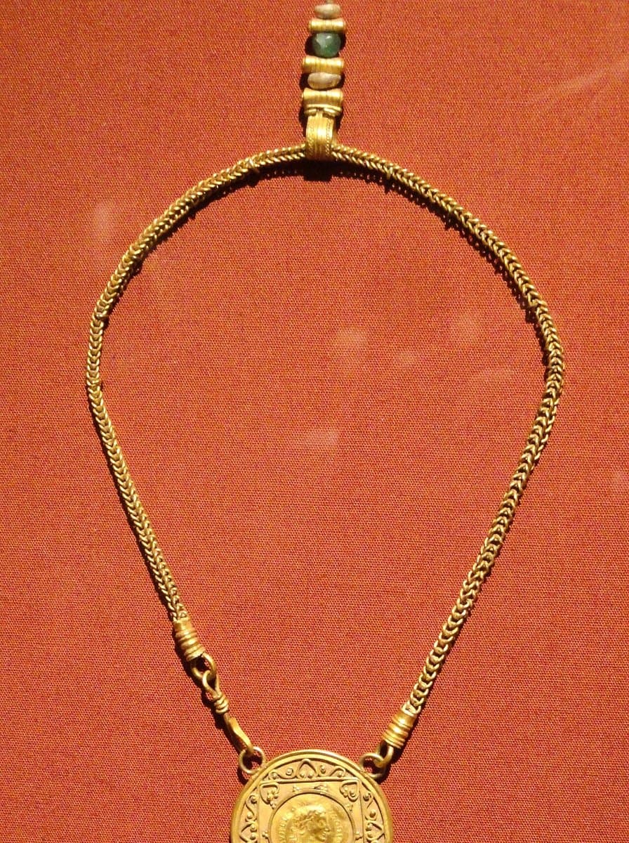 Coin medallion necklace — antique style