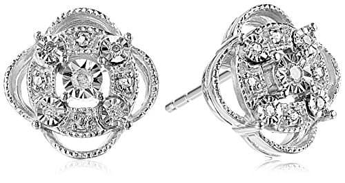 Lab-grown floral cluster studs