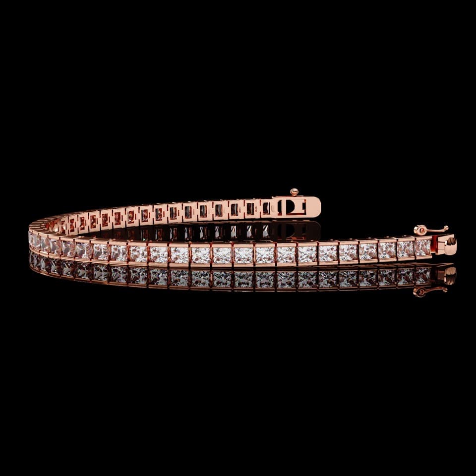 Lab-grown tennis bracelet — rose gold
