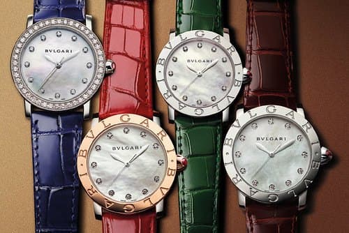 Ladies strap watch — diamond bezel colours
