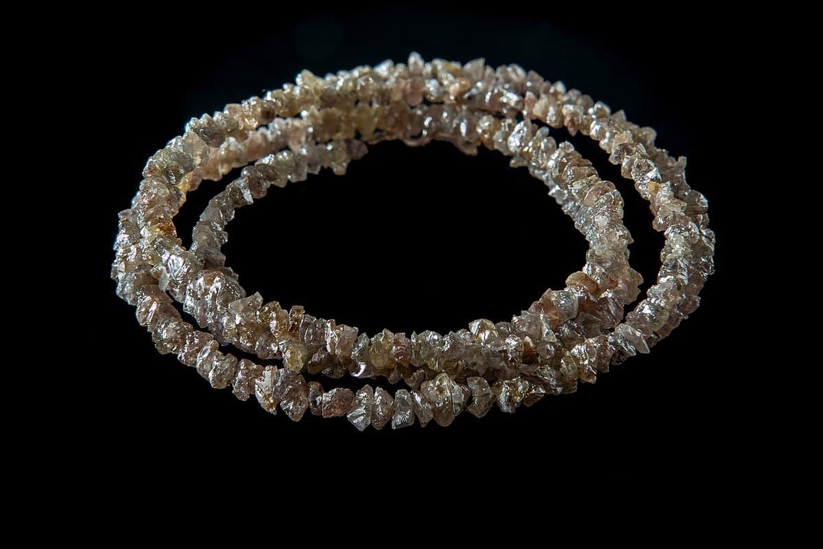 Raw diamond bead strand — double wrap